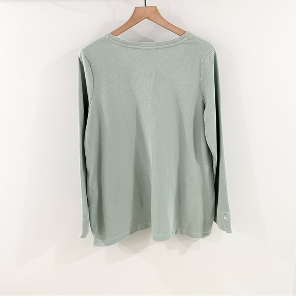 J. Jill Textured Patch-Pocket Knit Tunic In Mineral Green Size Large - Picture 6 of 6